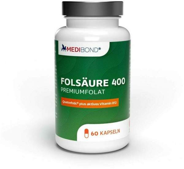 Folsäure 400 Premiumfolat Medibond 60 Kapseln