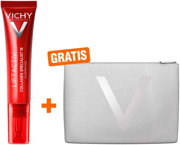 Vichy Liftactiv Collagen Specialist 16 Augenpflege 15 ml + gratis Kosmetiktasche
