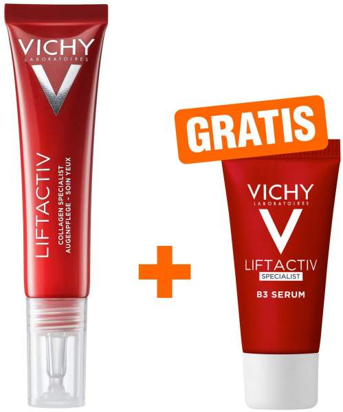 Vichy Liftactiv Collagen Specialist Augenpflege 15 ml + gratis B3 Serum mini 5 ml
