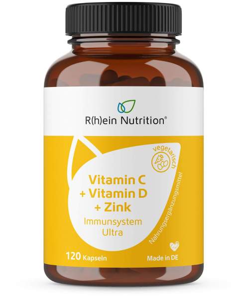 Vitamin C + Vitamin D + Zink Immun System Ultra 120 Kapseln