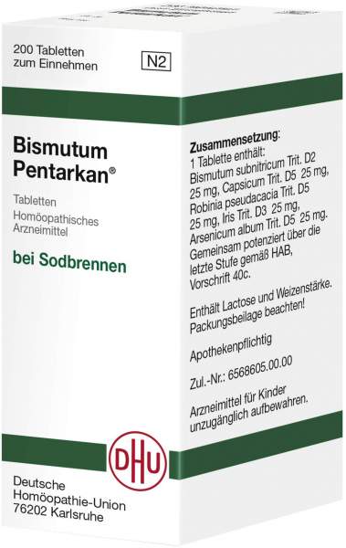 Dhu Bismutum Pentarkan 200 Tabletten