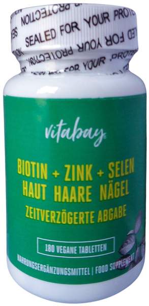 Biotin+zink+selen Haut+haare+nägel Vegan Tabletten