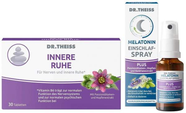 Dr. Theiss Innere Ruhe 30 Tabletten + Melatonin Einschlaf-Spray Plus 20 ml