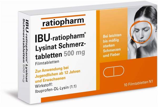 IBU-ratiopharm Lysinat Schmerztabletten 500 mg 10 Filmtabletten