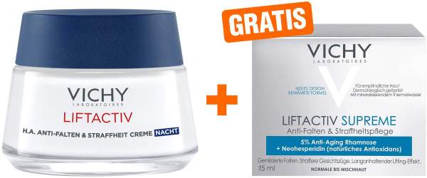 Vichy Liftactiv Nachtcreme 50 ml + gratis Vichy Liftactiv Supreme Tag normale Haut 15 ml