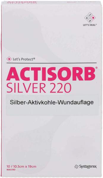 Actisorb 220 Silver 10,5 X 19 cm Steril 10 Kompressen