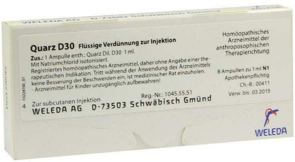 Weleda Quarz D30 8 X 1 ml Ampullen