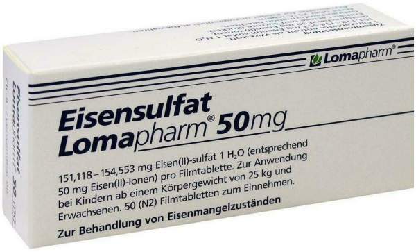 Eisensulfat Lomapharm 50 mg 50 Filmtabletten