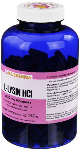 L-Lysin 500 mg 250 Kapseln
