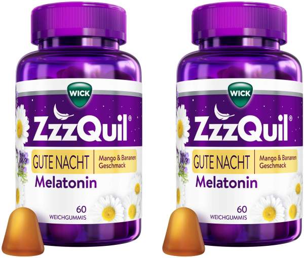 Wick ZzzQuil Gute Nacht Mango &amp; Banane 2 x 60 Stück