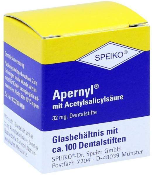 Apernyl Mit Acetylsalicylsäure Glas Mit 100 Dentalstiften