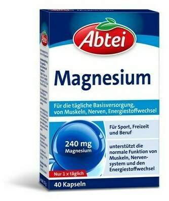 Abtei Magnesium 240 mg 40 Kapseln Titandioxidfrei