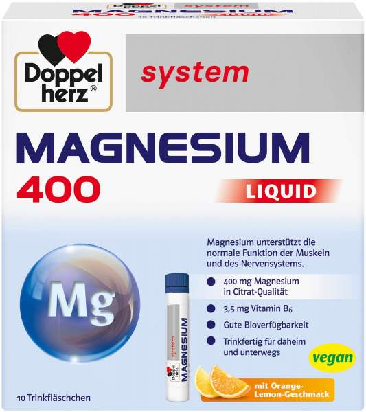 Doppelherz Magnesium 400 Liquid system 10 Trinkampullen