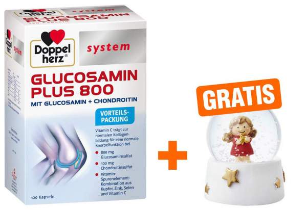 Doppelherz Glucosamin Plus 800 system 120 Kapseln + gratis Schneekugel mit Mila - Engel 1 Stück