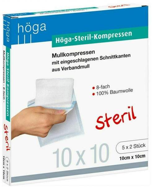 Höga Steril 5 X 2 Kompressen 10 X 10 cm 8fach