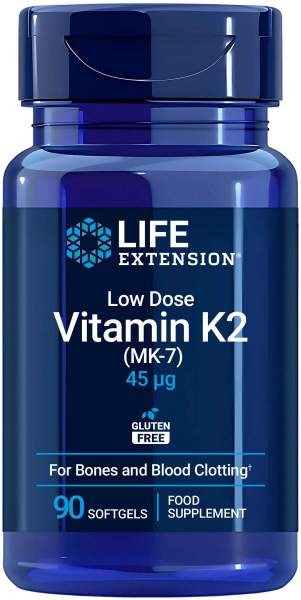 Low-Dose Vitamin K2 Mk-7 45 µg 90 Weichkapseln