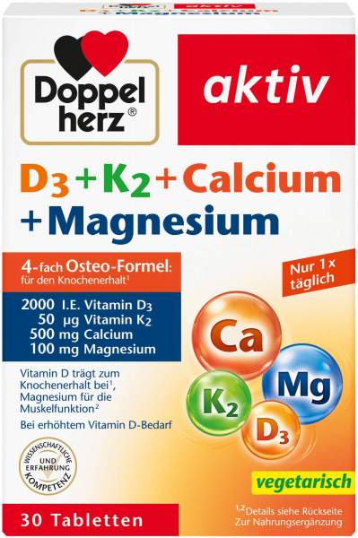 Doppelherz aktiv D3 + K2 + Calcium + Magnesium 30 Kapseln