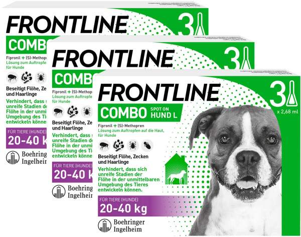 Frontline Combo Spot on Hund L 20-40 kg 3 x 3 Pipetten