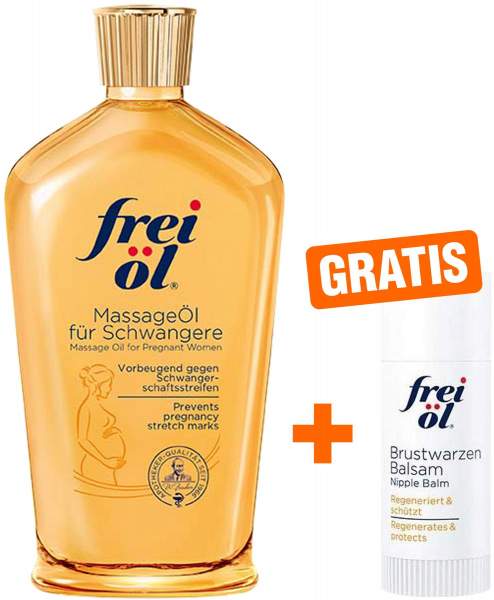 Frei Öl Massageöl für Schwangere 25ml + gratis Frei Öl Brustwarzen Balsam 7,5 ml