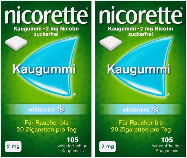 Nicorette Kaugummi 2 mg whitemint 2 x 105 Stück