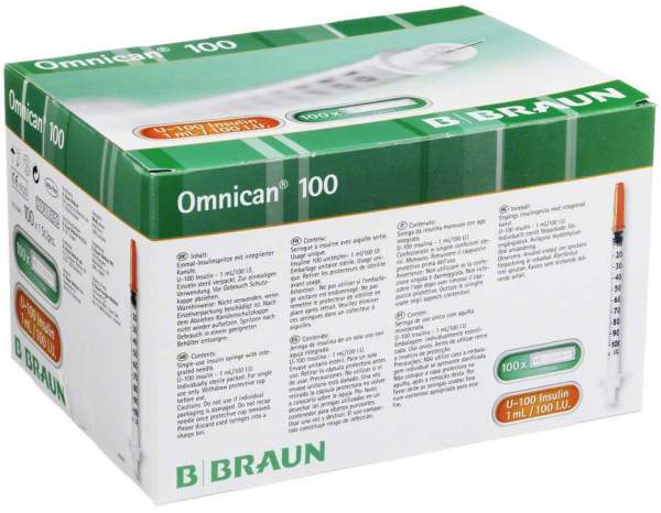 Omnican 100 Insulin U100 1 ml 30 G 0,30 X 8 mm 100 X 1 Spritze