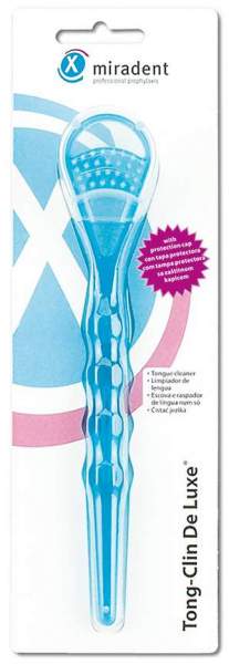 Miradent Zungenreiniger Tong-Clin De Luxe Blau Transparent