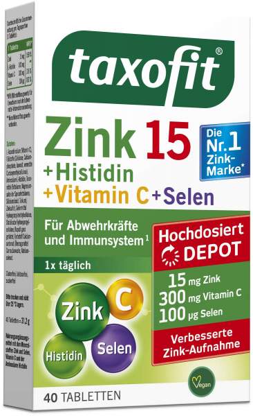 Taxofit Zink + Histidin + Selen Depot 40 Tabletten