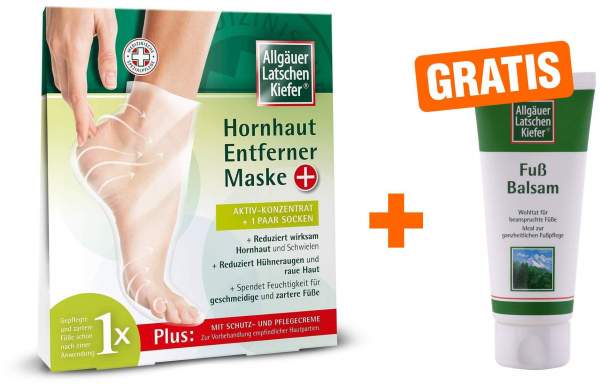 Allgäuer Latschenkiefer Hornhaut-Entferner-Maske Plus 1 Paar + gratis Latschenkiefer Fußbalsam 50 ml