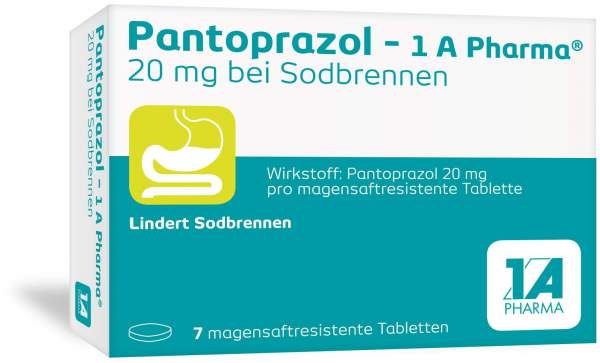 Pantoprazol 1a Pharma 20 mg 7 Tabletten bei Sodbrennen