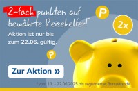 Jetzt doppelte Punkte auf bewährte Reisehelfer sichern!