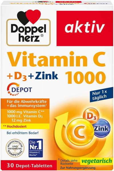 Doppelherz Aktiv Vitamin C 1000+d3+zink Depot Tabletten 30 Stück