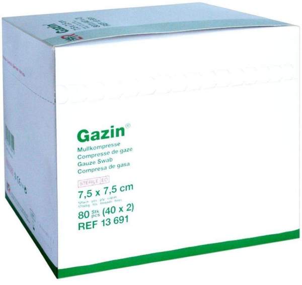 Gazin Mullkompresse 12fach 7,5x7,5cm Steril 40x2 Kompressen