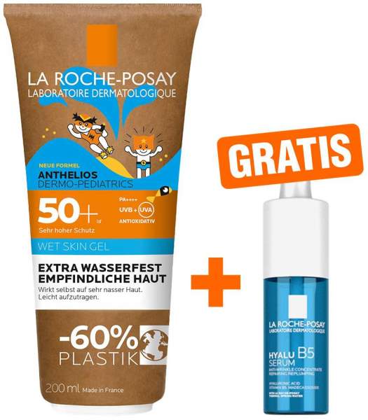 La Roche Posay Anthelios Dermo-Kids Wet Skin Gel LSF 50+ 200 ml + gratis Hyalu B5 Serum 10 ml