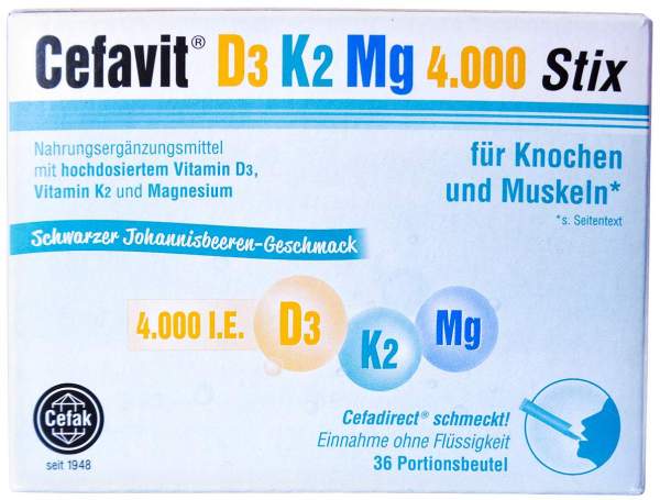 CEFAVIT D3 K2 Mg 4.000 I.E. Stix Granulat