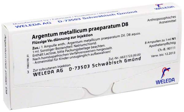 Weleda Argentum Metallicum Praeparatum D8 8 Ampullen