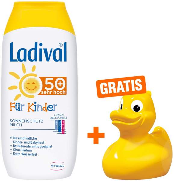 Ladival Sonnenschutz Milch für Kinder LSF 50+ 200 ml + gratis Ente zu Ladival 1 Stück