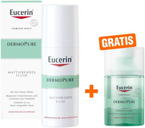 Eucerin DermoPure mattierendes Fluid + gratis Eucerin DermoPure Gesichts-Tonic 100 ml