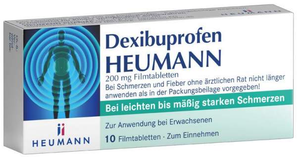 Dexibuprofen Heumann 200 mg 10 Filmtabletten