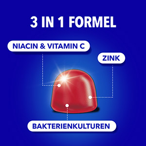Bion3 Gummies mit 3-in-1 Formel: Niacin & Vitamin C, Zink und Bakterienkulturen.