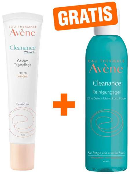 Avene Cleanance Women getönte Tagespflege SPF30 40 ml Emulsion + gratis Reinigungsgel 100 ml