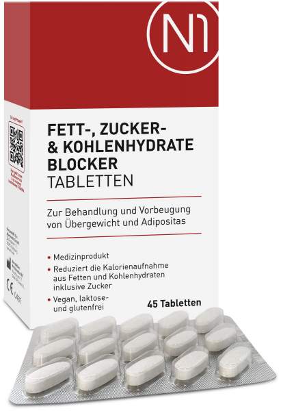 N1 Fett- Zucker- &amp; Kohlenhydrate Blocker 45 Tabletten