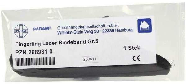 Fingerling Leder Gr. 5 Mit Bindeband 1 Stück