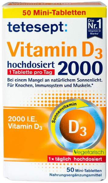 Tetesept Vitamin D3 2.000 Filmtabletten 50 Stück