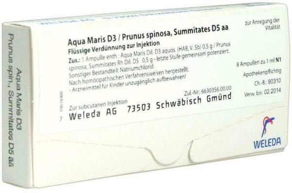 Weleda Aqua Maris D 3 Prunus Spinosa Summitates D5 Aa 8 Ampullen