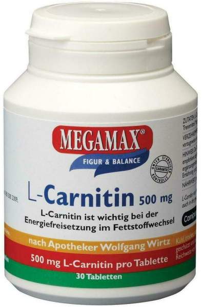 Megamax L Carnitin 500 mg 30 Tabletten