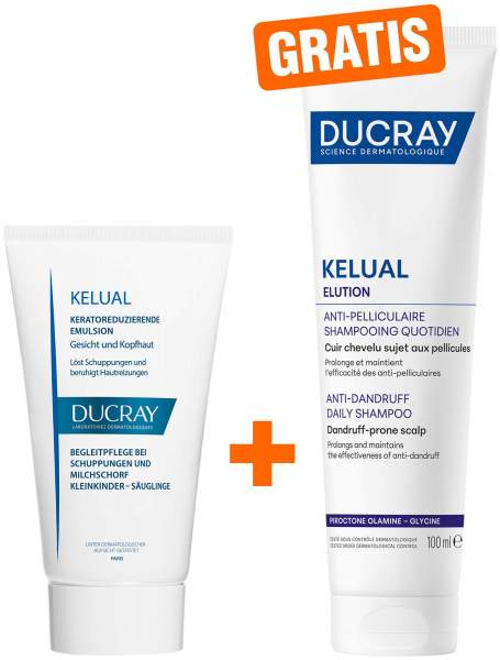 Ducray Kelual Emulsion 50 ml + gratis Ducray Elusion ausgl. Shampoo 100 ml