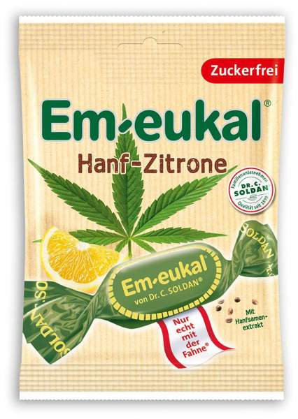 Em Eukal Hanf-Zitrone Zuckerfrei Bonbons 75 G
