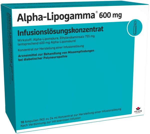 Alpha Lipogamma 600 mg Infusionslösungskonzentrat 10 X 24 ml