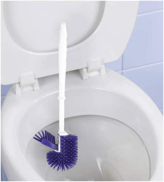 Silikon WC-Bürste mit Randreiniger, blau