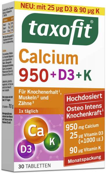 Taxofit Calcium 950 + D3 + K 30 Tabletten